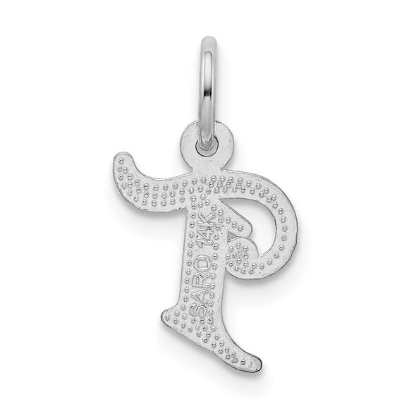 14k White Gold, Isabelle Collection, Mini Letter T Initial Charm - Picture 3 of 5